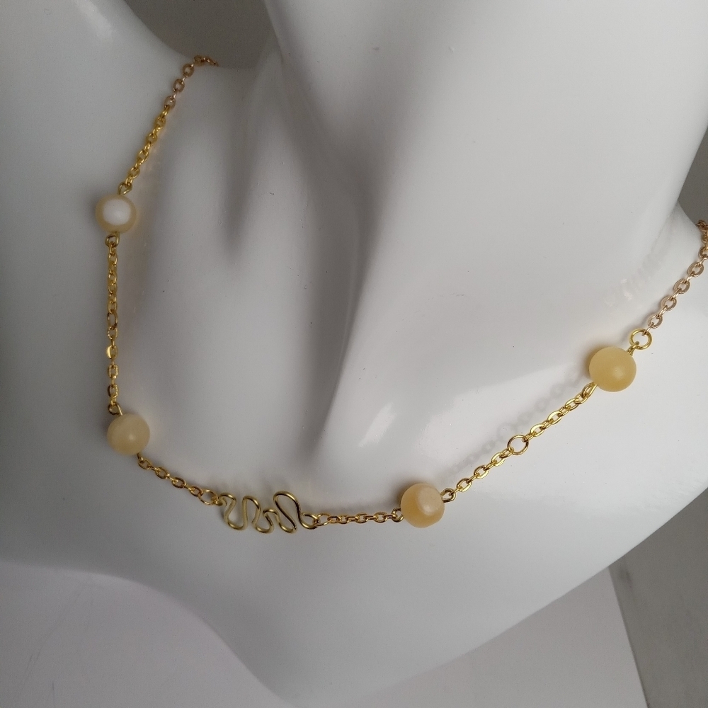 Lemon Jade Wire Wrapped Necklace - Picture 3 of 5